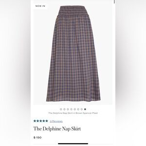 Hill House Delphine Nap Skirt in Brown Spencer Plaid / NWT